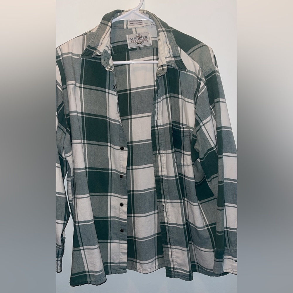 Northwest Territory Green and White Button Down Shirt